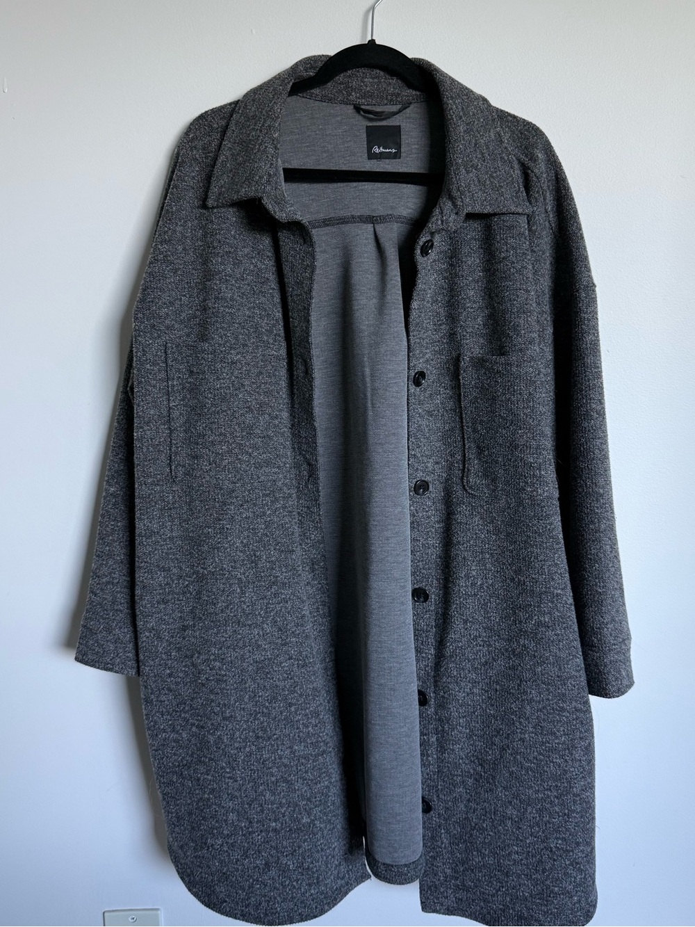 Reitmans Charcoal Button-Front Trench Coat